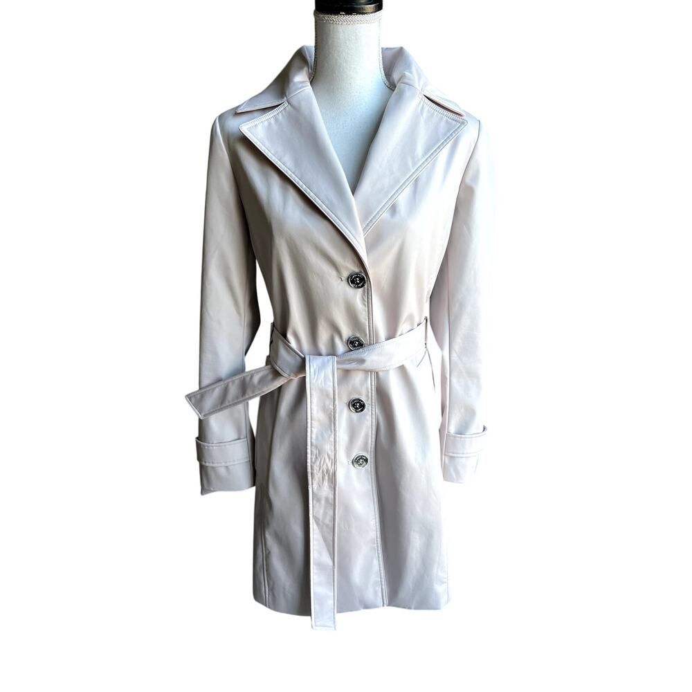 NWOT Calvin Klein blush pink belted water resistant trench coat size S - Picture 1 of 11